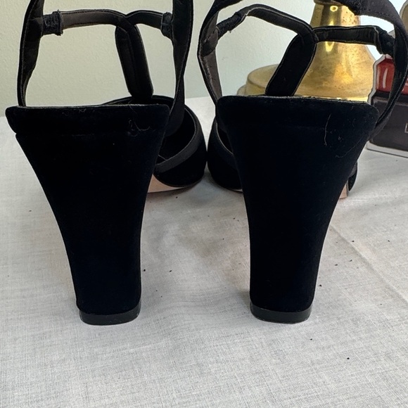 Vintage Nina Classic Black Velvet and Satin Heels - Picture 3 of 10